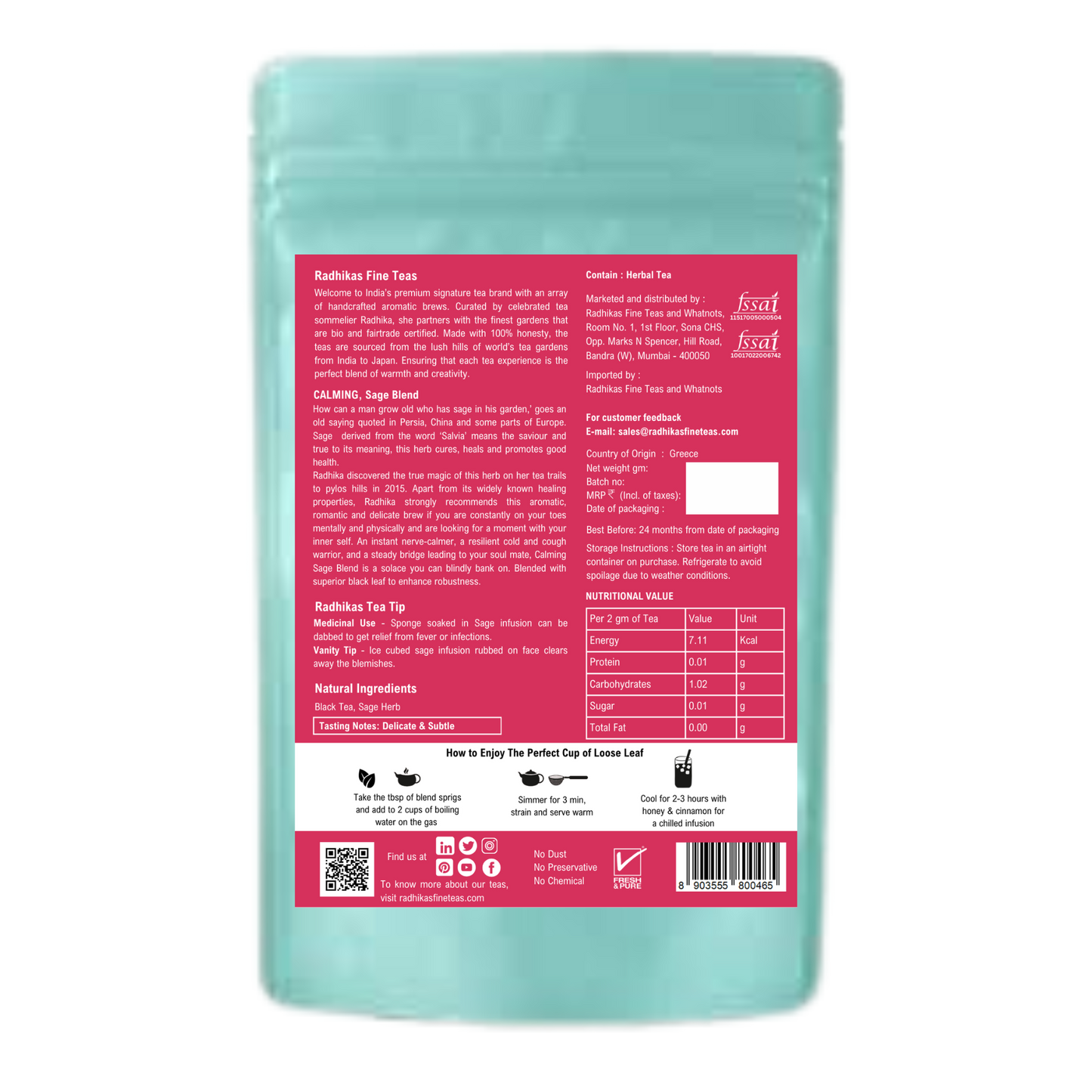 CALMING Sage Blend - A Herbal Tea for Relaxation and Wellness