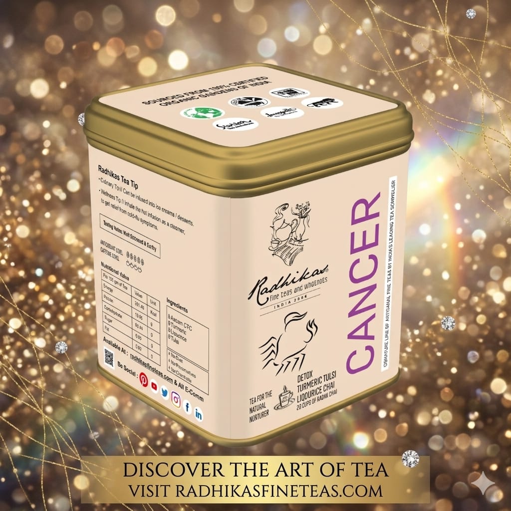 Cancer Zodiac Tea Gift – Assam Turmeric Tulsi Liquorice Chai