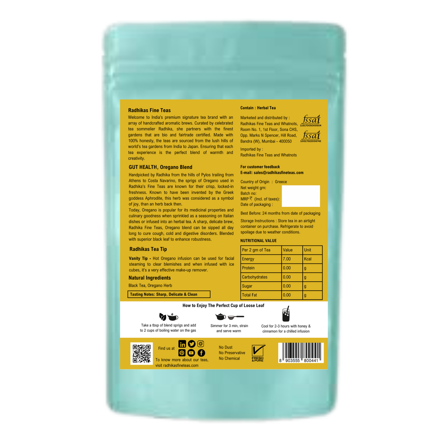 GUT HEALTH Oregano Blend - Health Benefits of Greek Oregano Tisane Herbal Tea