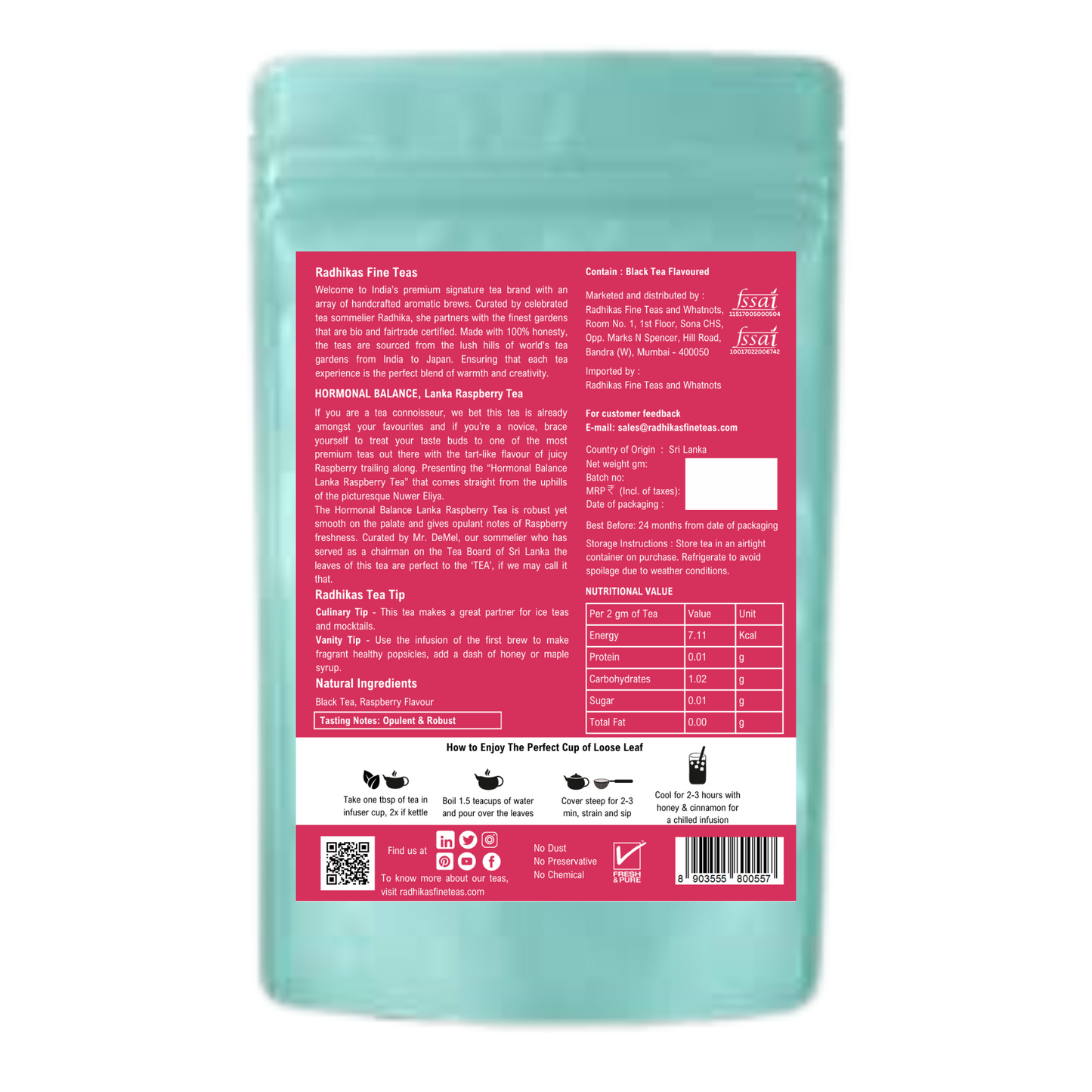 HORMONAL BALANCE Lanka Raspberry Tea - How to boost your health and mood