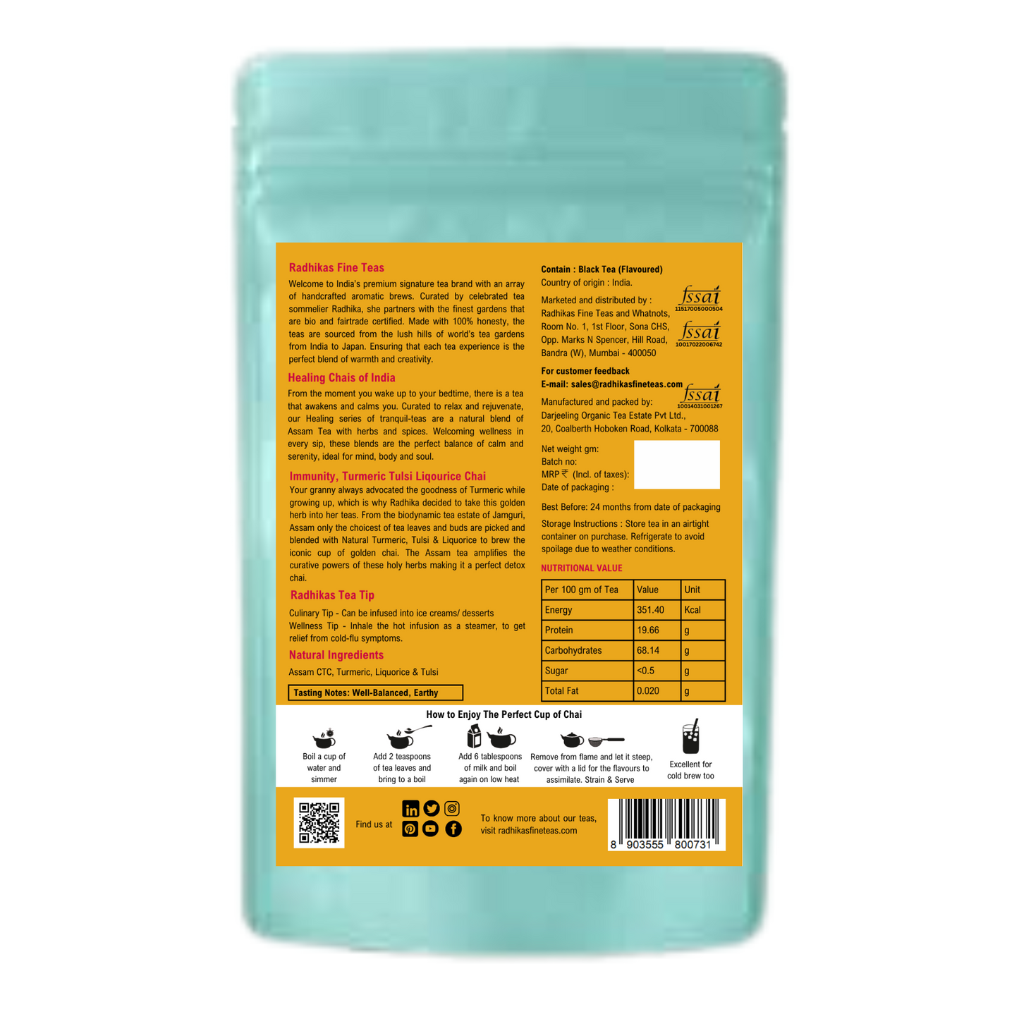 IMMUNITY Turmeric Tulsi Liqourice Chai