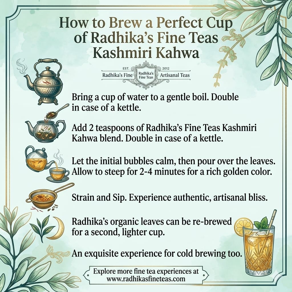 ANTI-INFLAMMATORY Almond Kashmiri Kahwa - Soothing Tea for Cold & Cough Relief