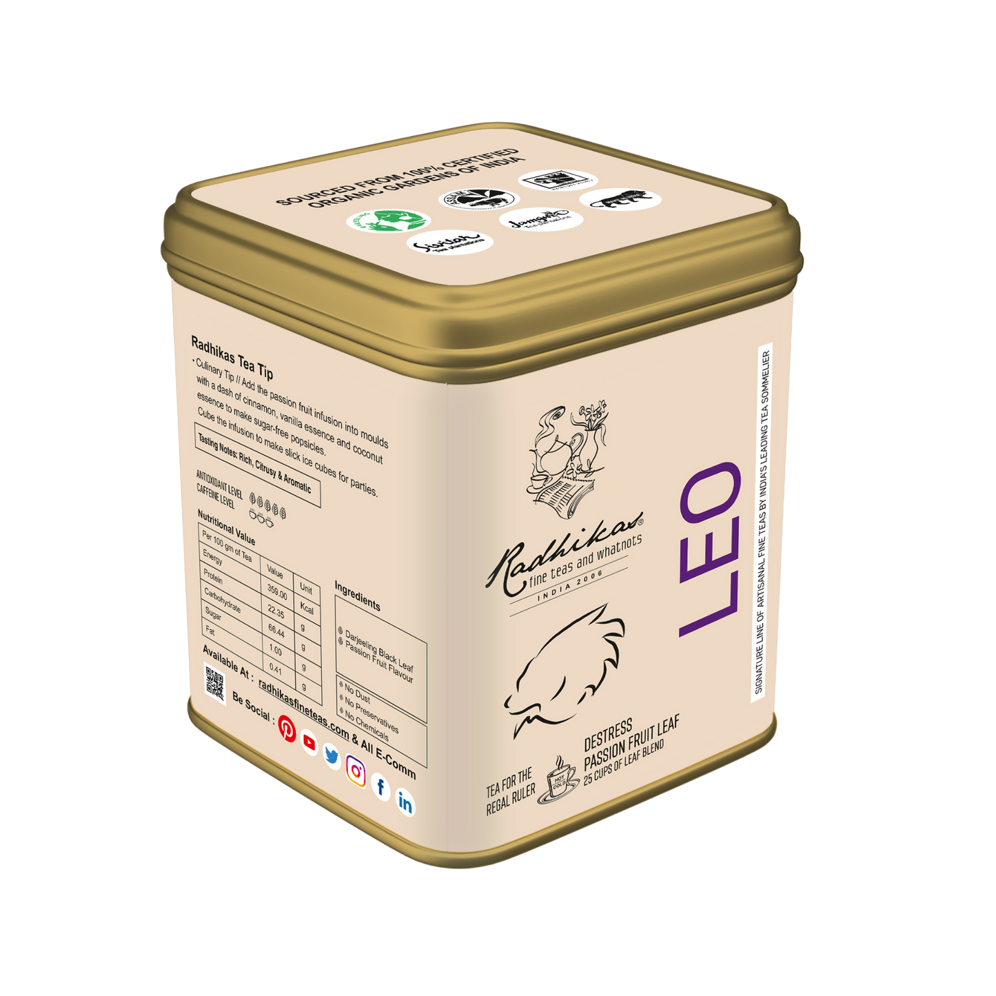 Leo Passion Fruit Tea - A special blend that celebrates the Regal Ruler, Zodiac Tea Collection, Gifting