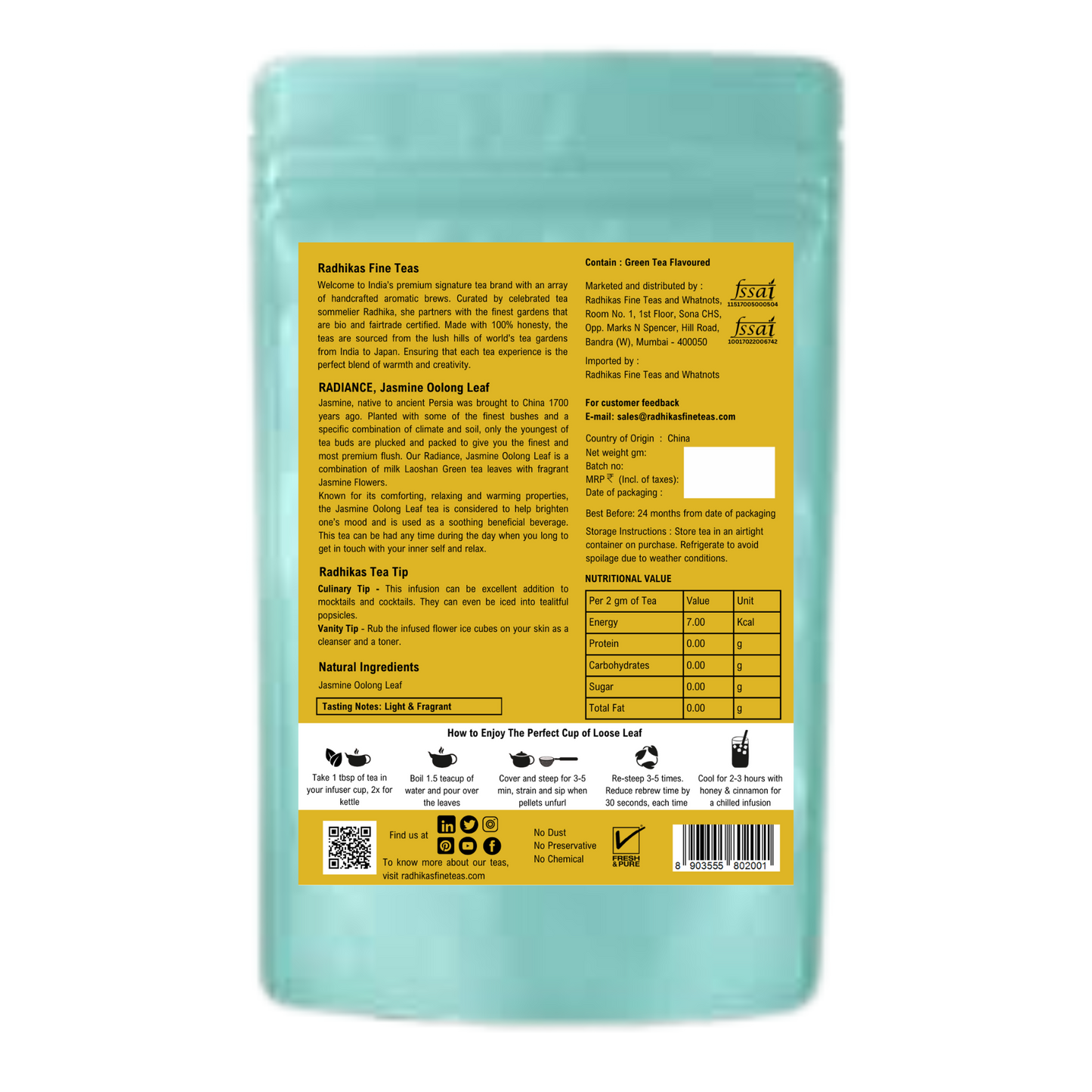 RADIANCE Jasmine Oolong Leaf - A Tea for Glow and Grace