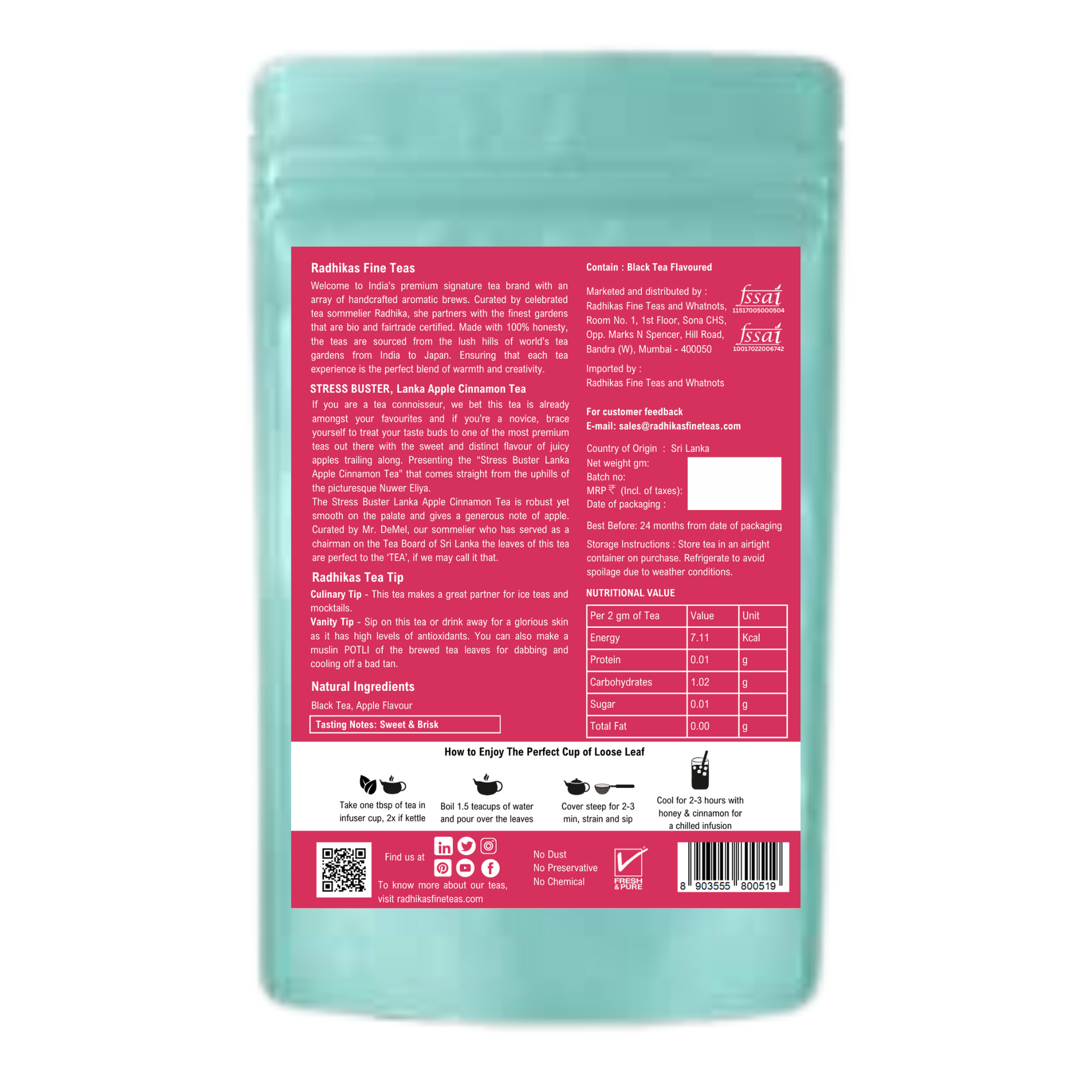 STRESS BUSTER Lanka Apple Cinnamon Tea