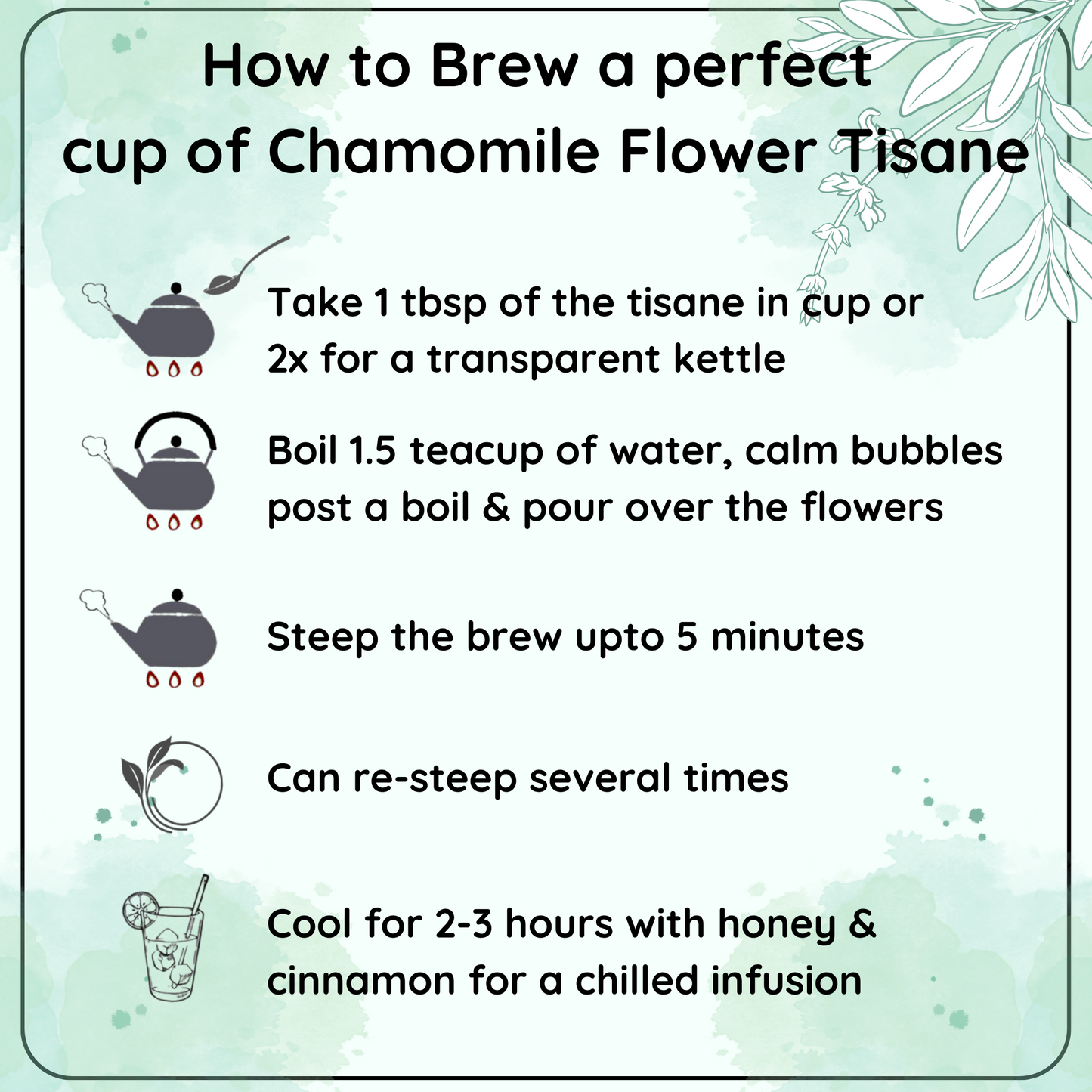CALMING Chamomile Flower Decaf Tisane