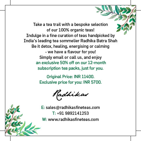 Gift Card - 12 Months of Fine Teas for Half the Price - Radhikas Fine Teas and Whatnots