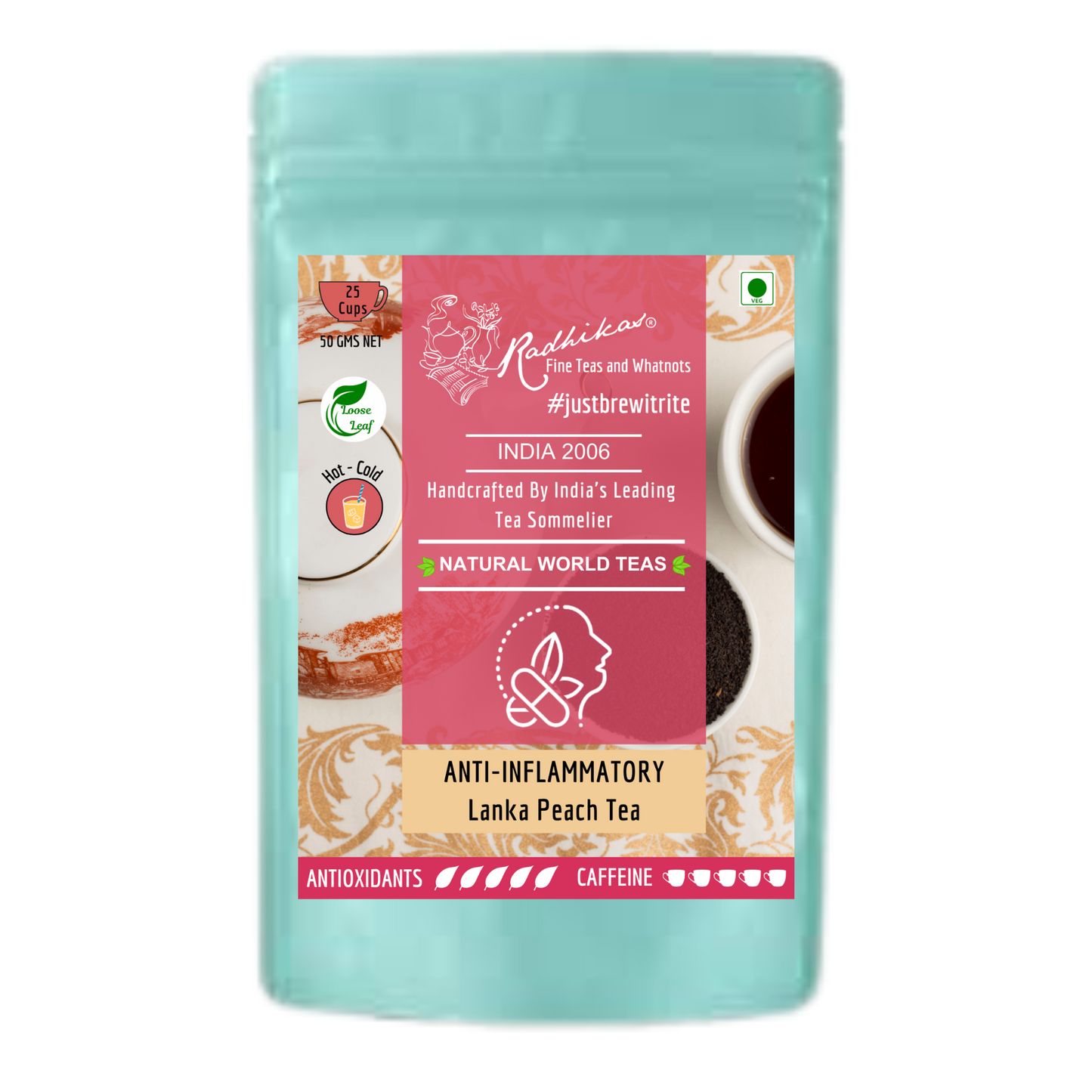 ANTI-INFLAMMATORY Lanka Peach Tea - A Fruity and Floral Blend with Collagen and Biotin
