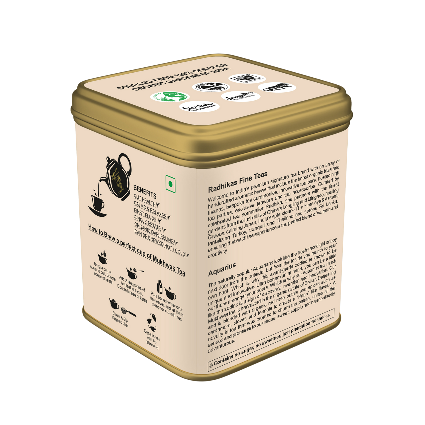 Aquarius Mukhwas Tea - A special blend that celebrates the Innovative Humanitarian, Zodiac Tea Collection, Gifting