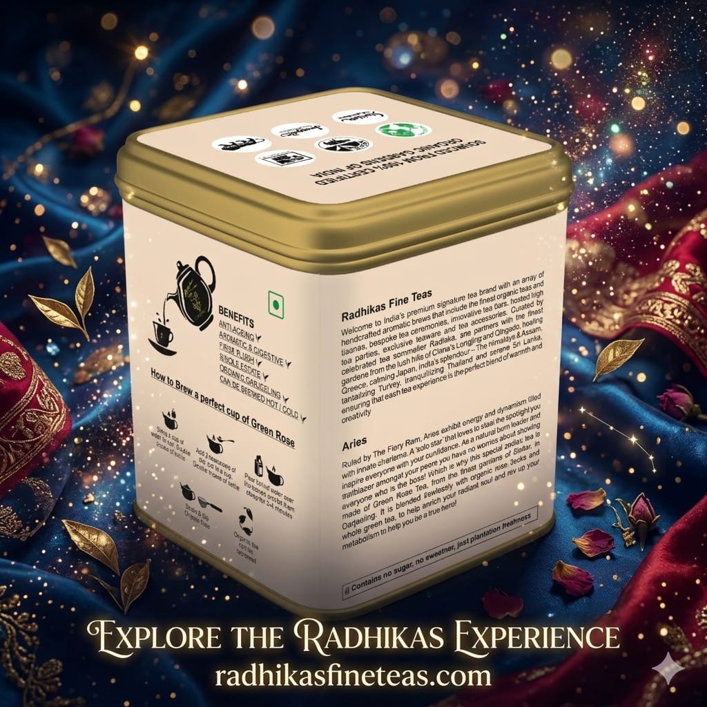 Aries Zodiac Tea Gift – Refreshing Rose Green Tea Infusion