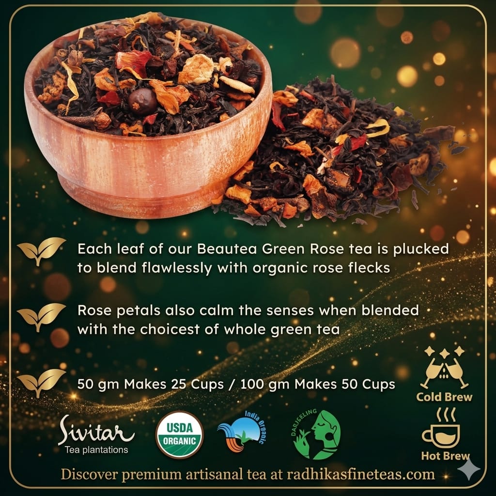 Aries Zodiac Tea Gift – Refreshing Rose Green Tea Infusion