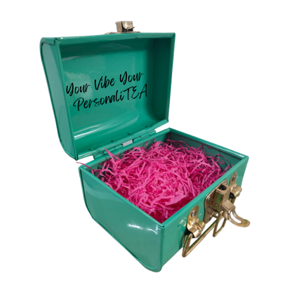 Artistic Metal Tea Trunk for Gifting