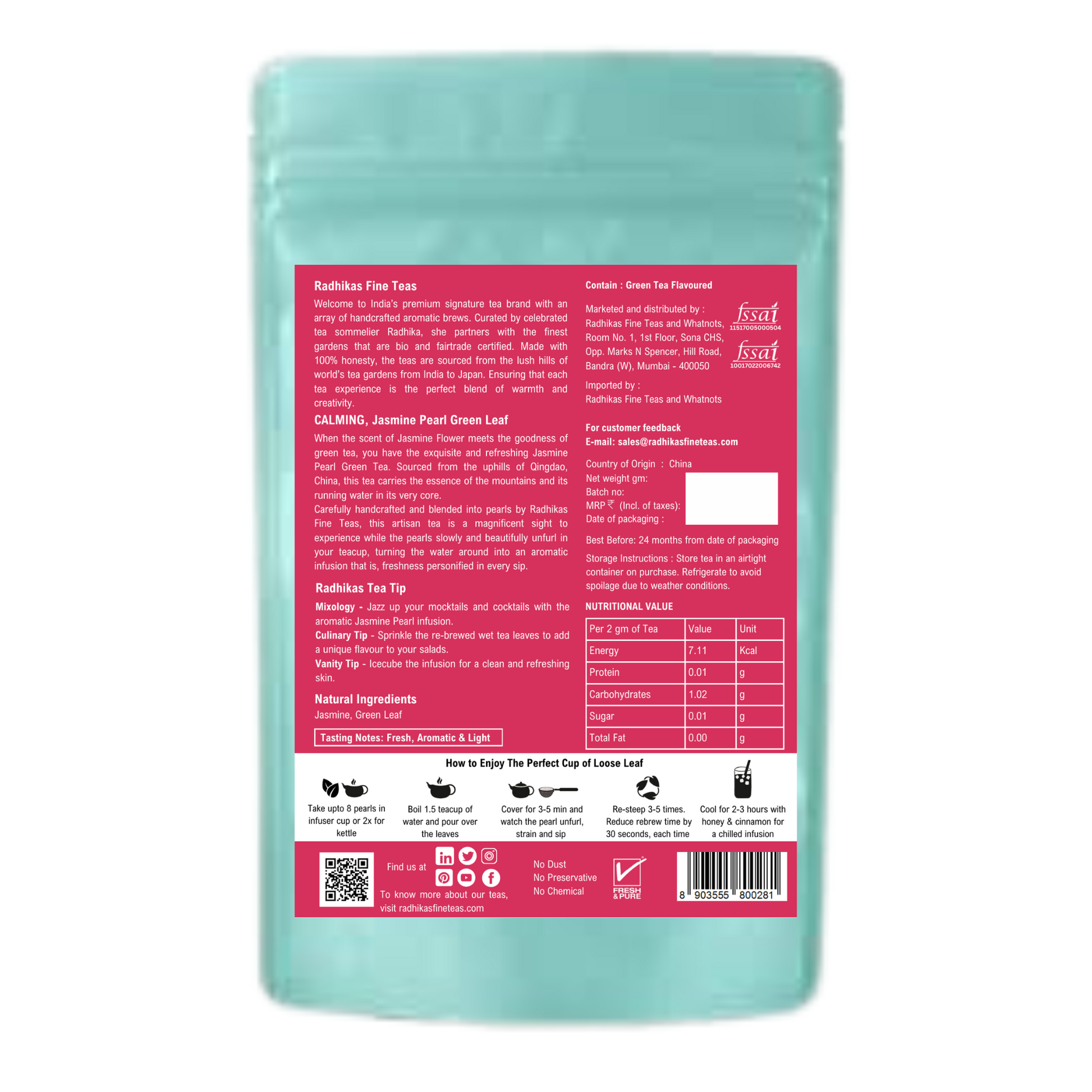CALMING Jasmine Pearl Green Leaf