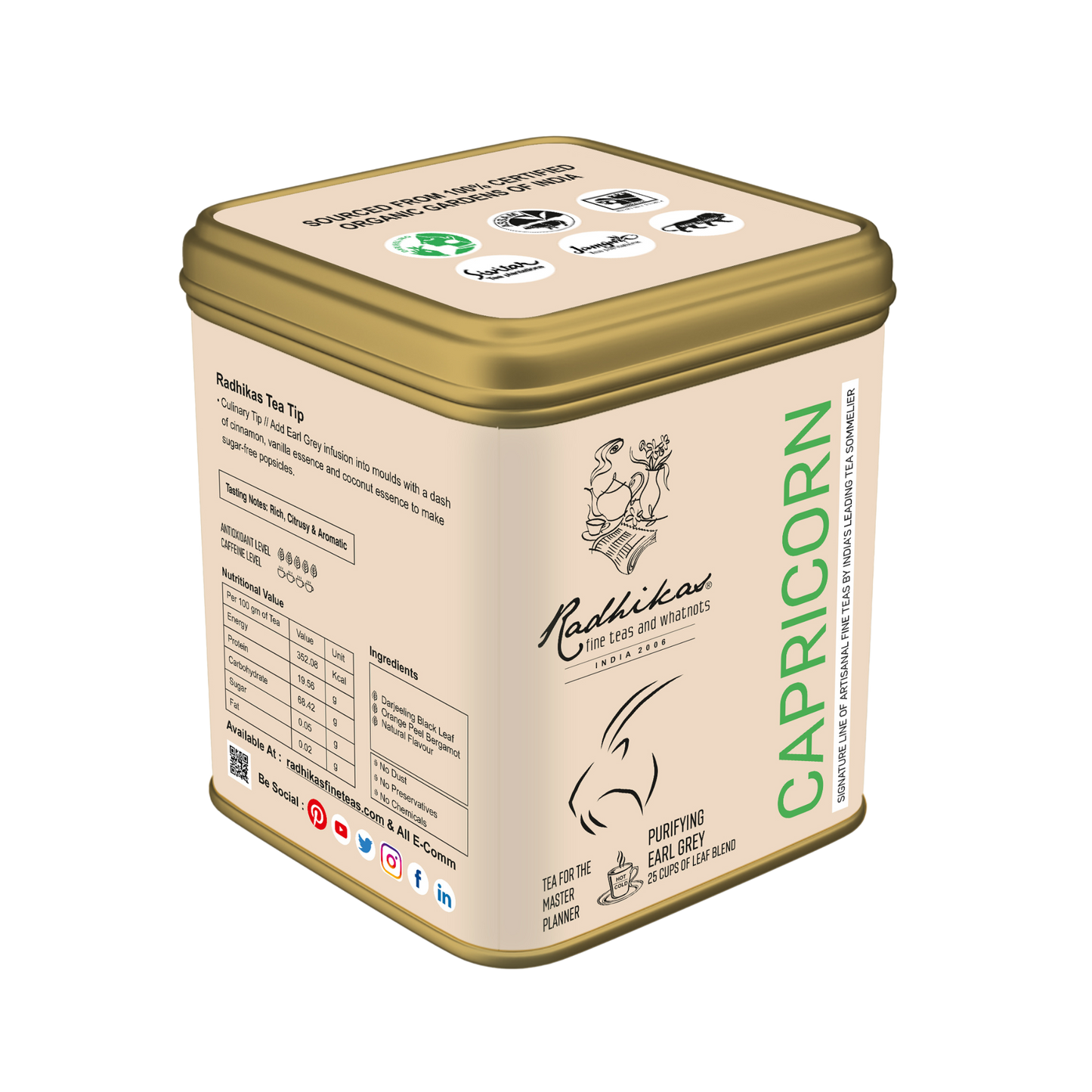 Capricorn Earl Grey Tea - A special blend that celebrates the Master Planner, Zodiac Tea Collection, Gifting