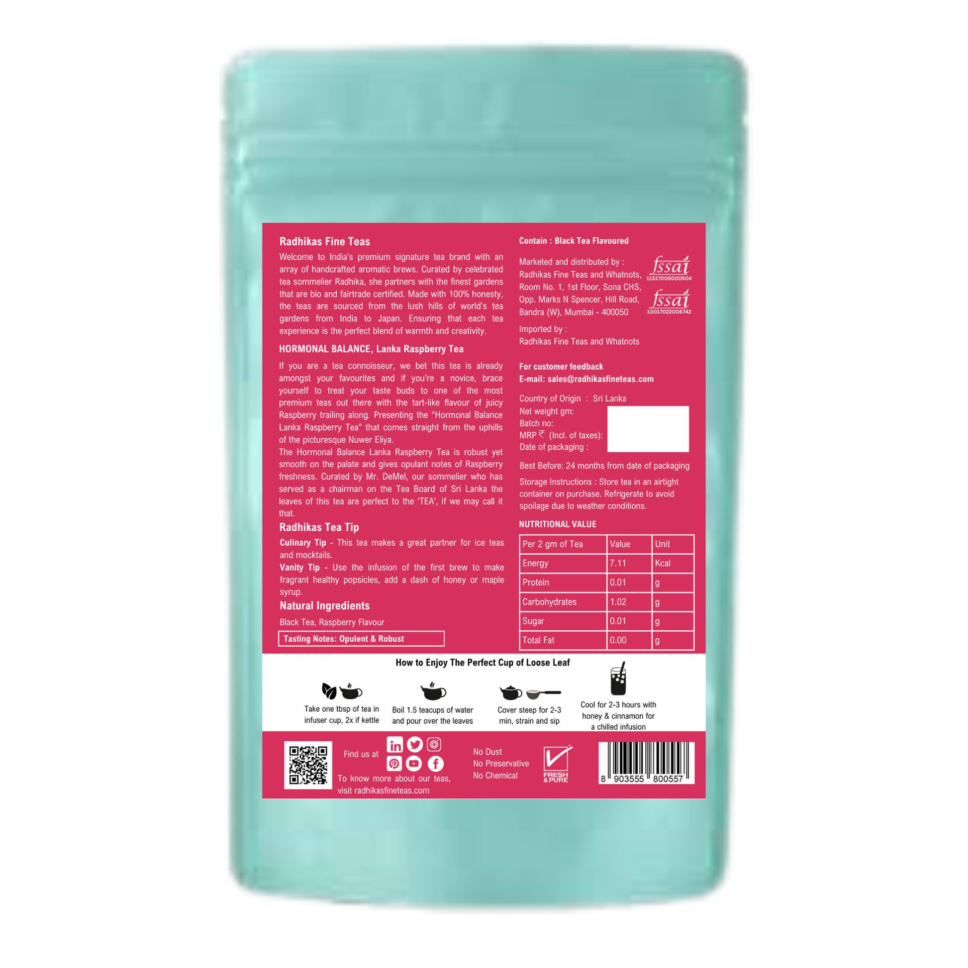 HORMONAL BALANCE Lanka Raspberry Tea