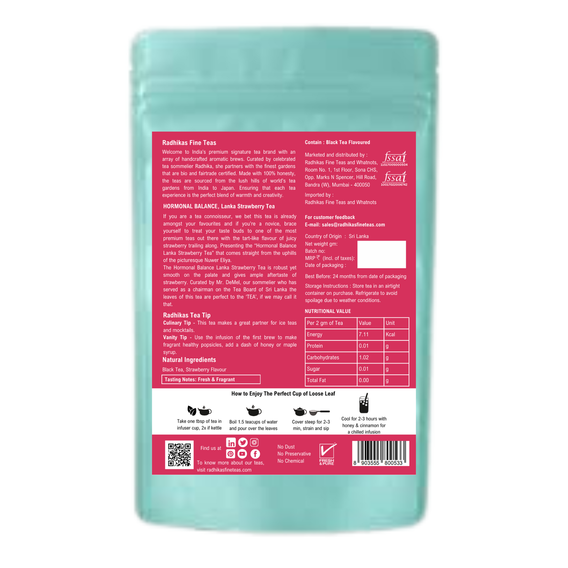 HORMONAL BALANCE Lanka Strawberry Tea