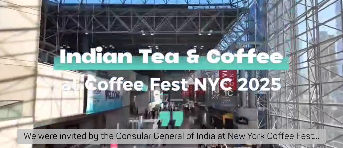 Promotional image for Indian Tea & Coffee at Coffee Fest NYC 2025 with event details.