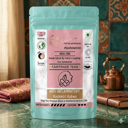 ANTI-INFLAMMATORY Almond Kashmiri Kahwa - Soothing Tea for Cold & Cough Relief