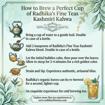 ANTI-INFLAMMATORY Almond Kashmiri Kahwa - Soothing Tea for Cold & Cough Relief