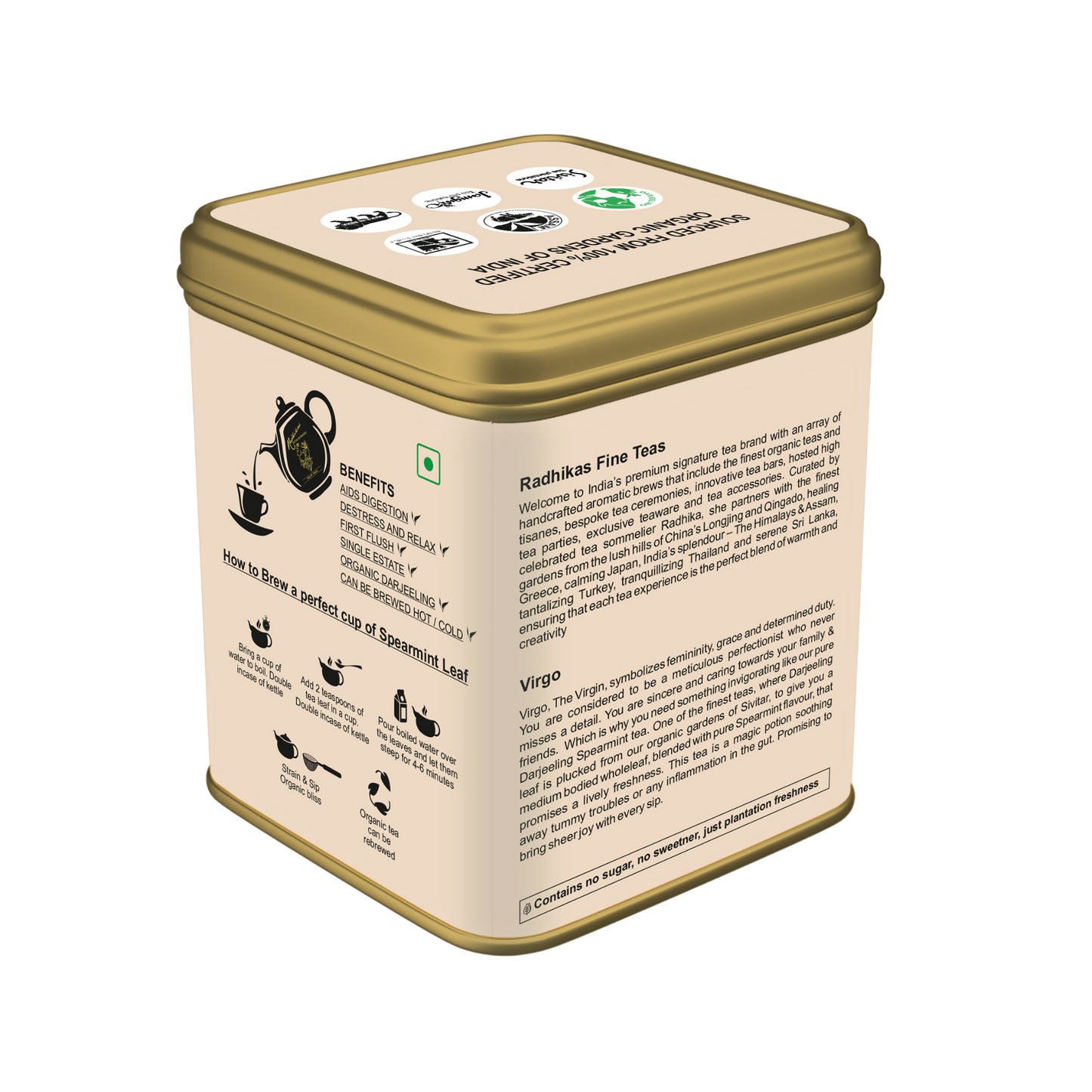 Virgo Spearmint Tea - A special blend that celebrates the Masterful Helper, Zodiac Tea Collection, Gifting