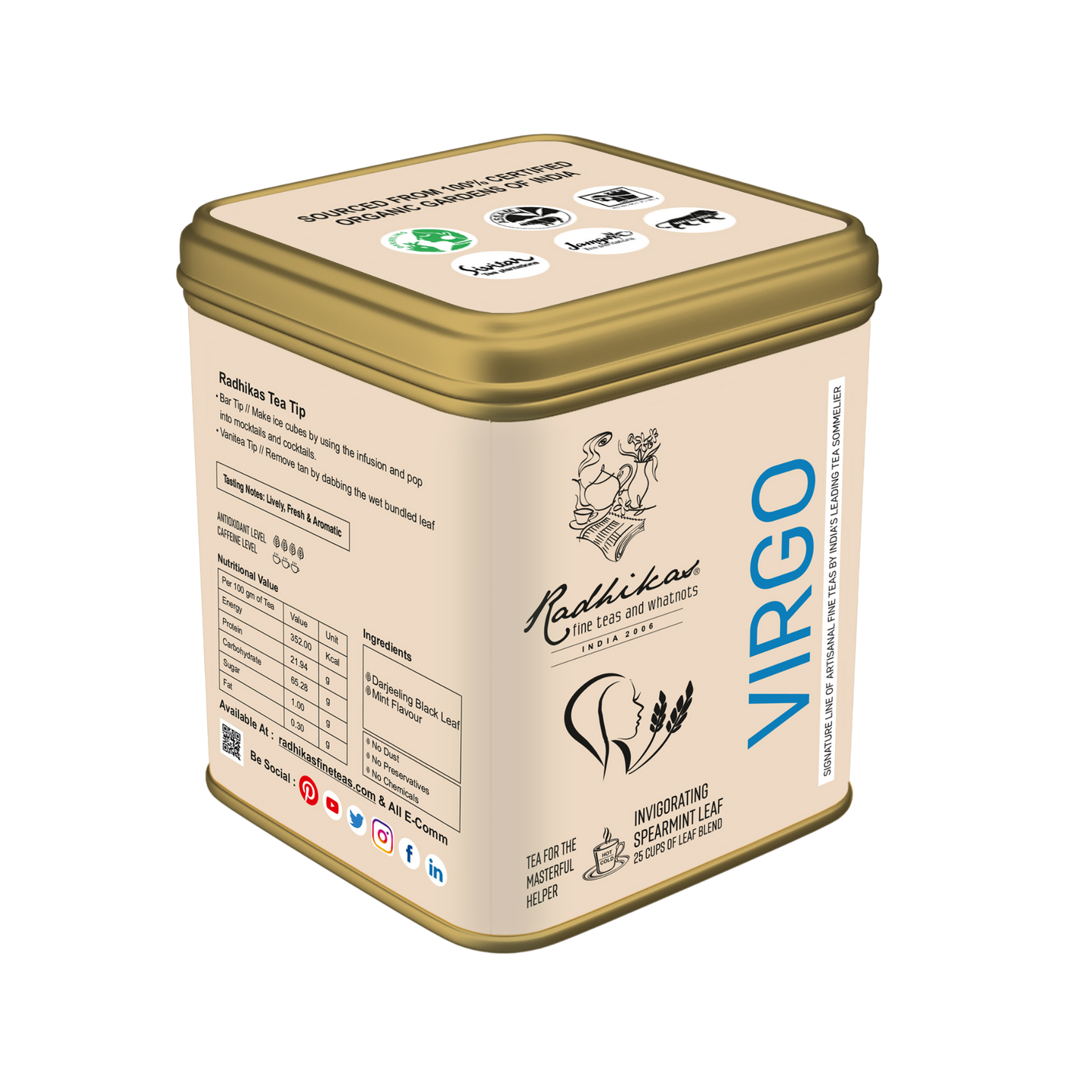 Virgo Spearmint Tea - A special blend that celebrates the Masterful Helper, Zodiac Tea Collection, Gifting