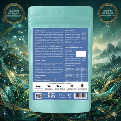 Tea package with a scenic background