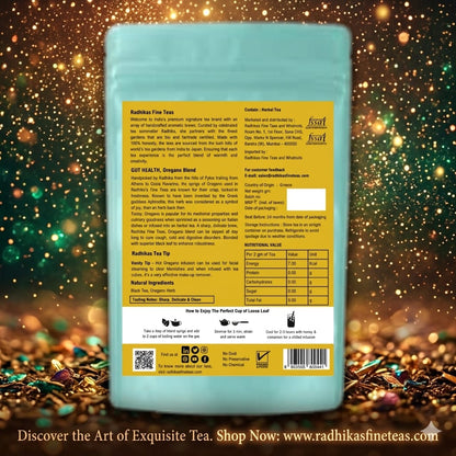 Tea package with a festive background