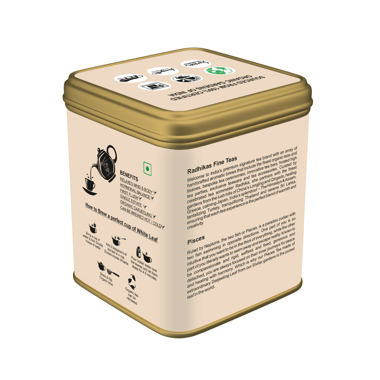 Pisces White Leaf - A special blend that celebrates the Healer, Zodiac Tea Collection, Gifting