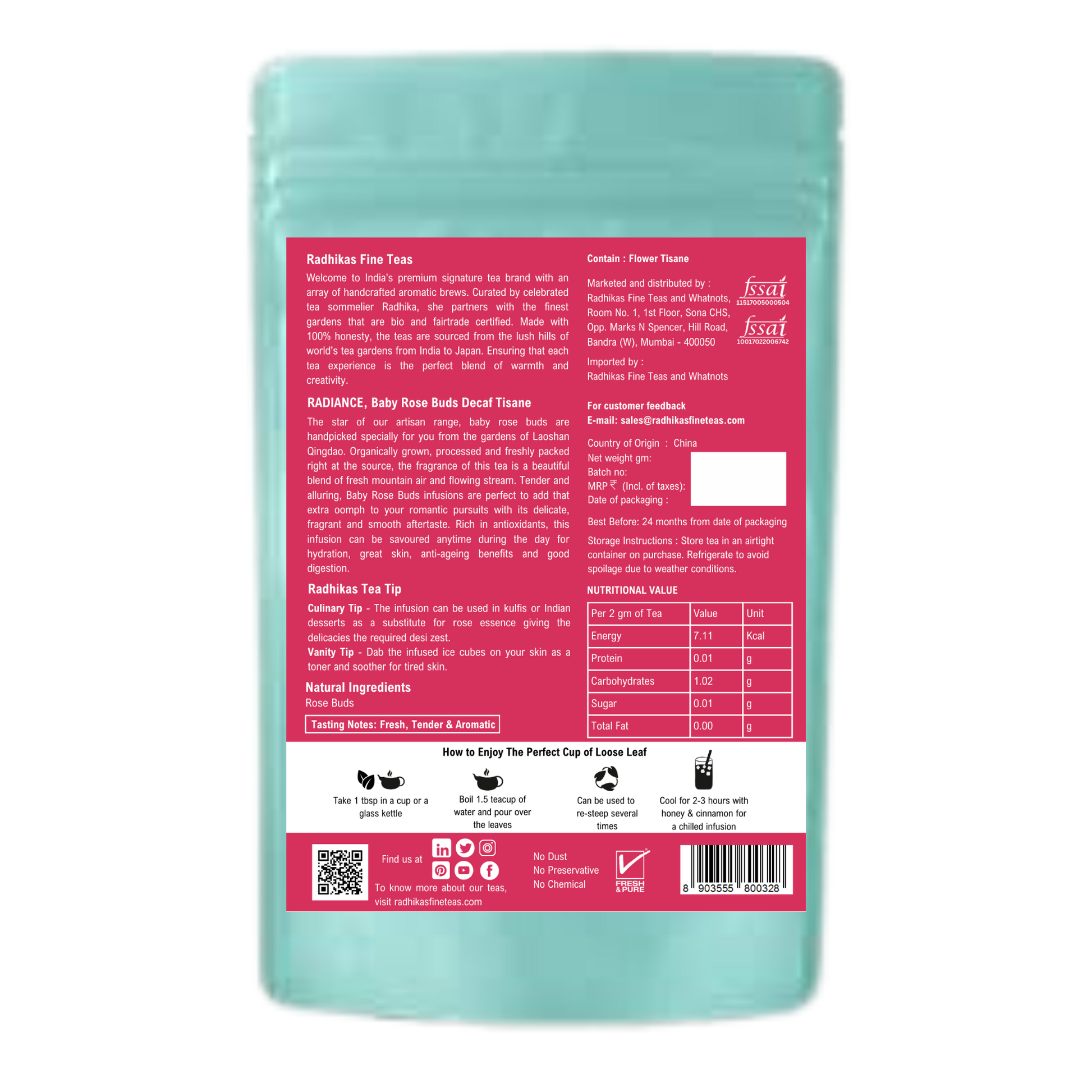 RADIANCE Baby Rose Buds Decaf Tisane