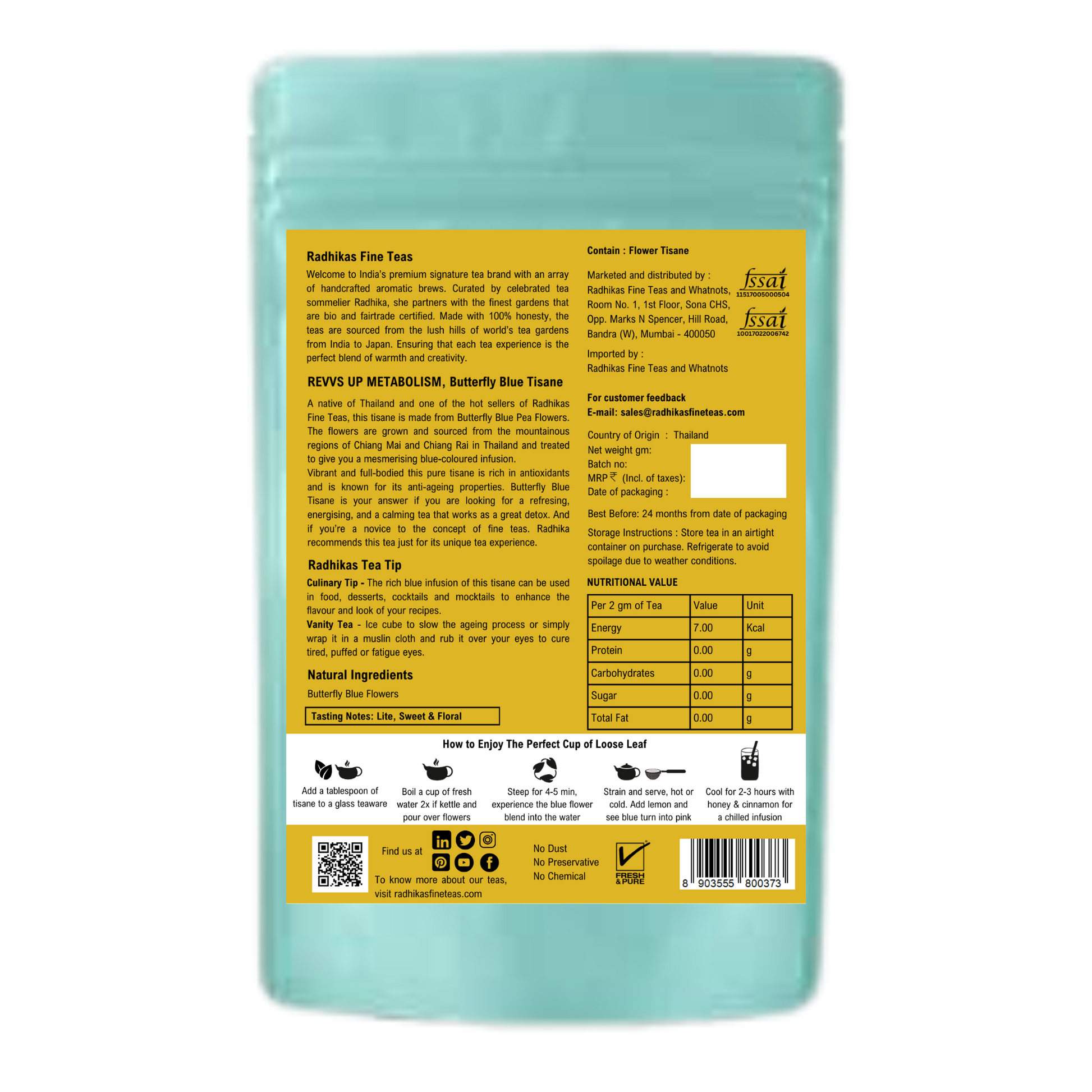 REVVS UP METABOLISM Butterfly Blue Tisane