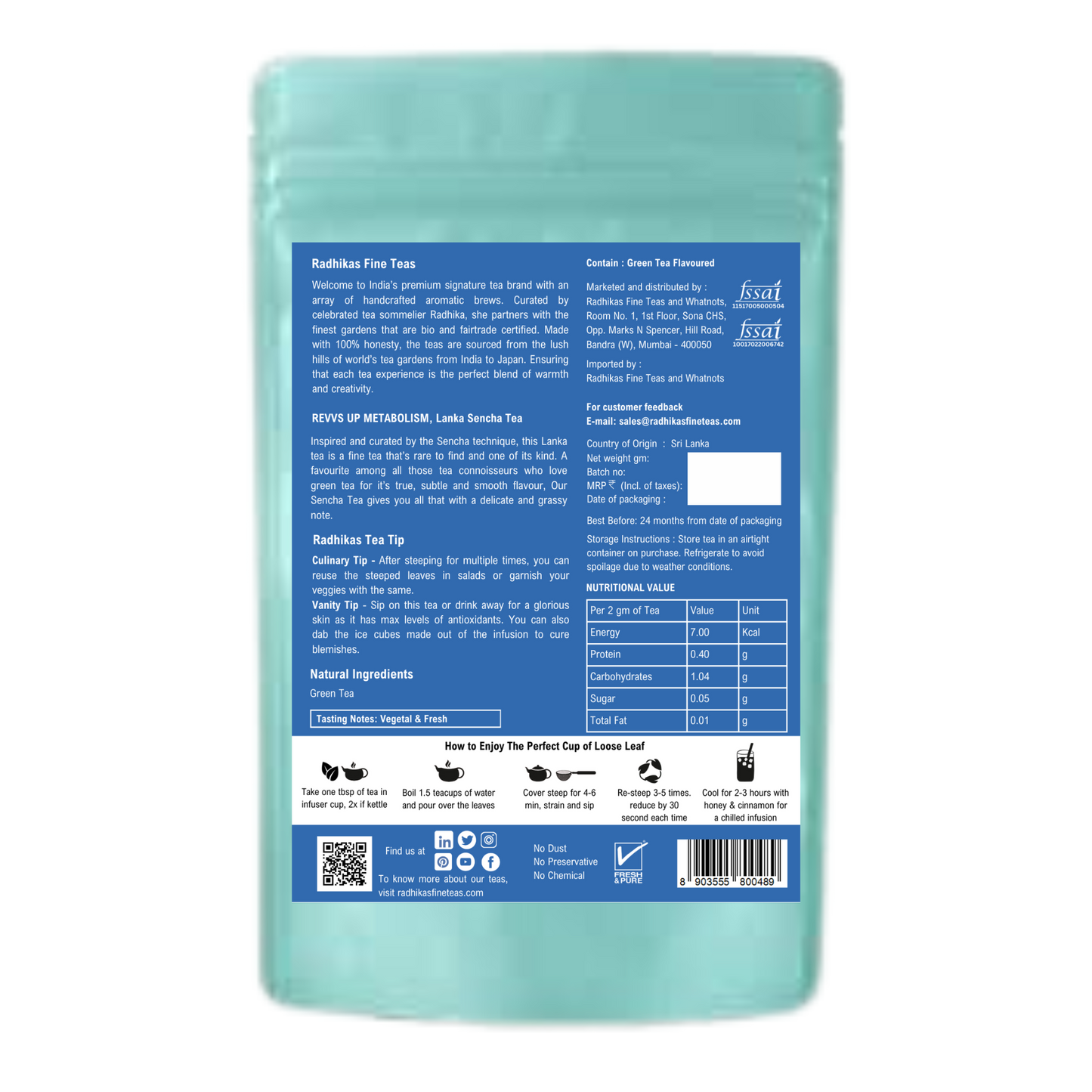 REVVS UP METABOLISM Lanka Sencha Tea