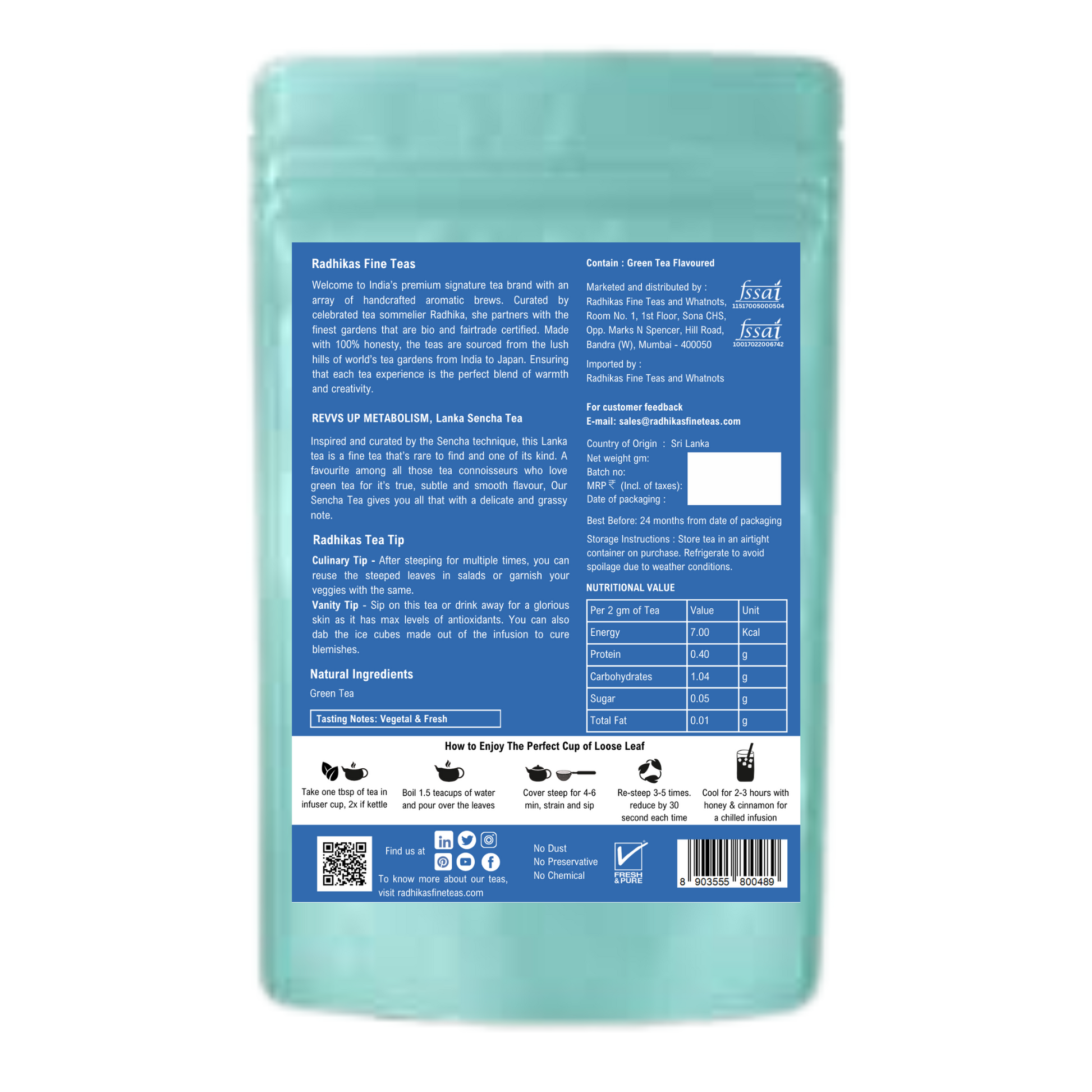REVVS UP METABOLISM Lanka Sencha Tea