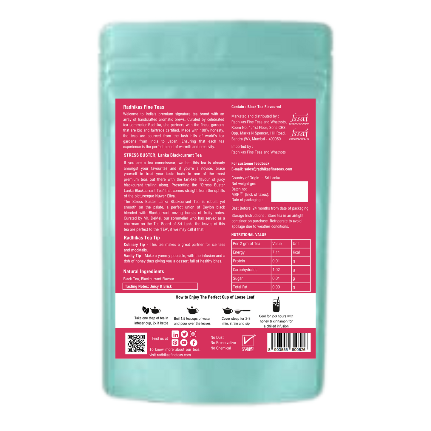 STRESS BUSTER Lanka Blackcurrant Tea - A Tea for Antioxidants and Flavor