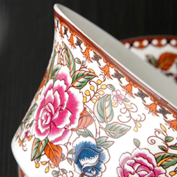 Gaiwan The Brewing Cup With Saucer Pink Rose Print - The Oriental Teacup Saucer And Lid