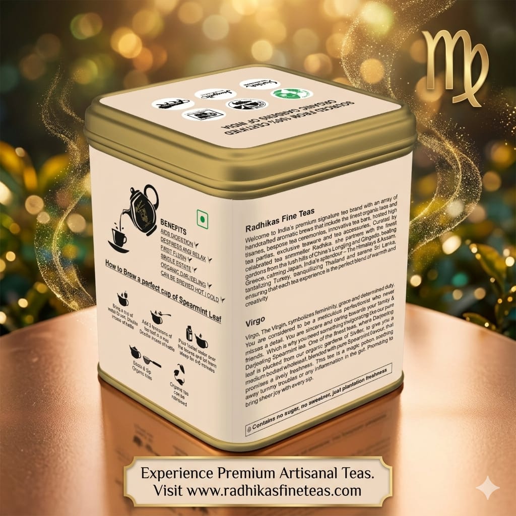 Virgo Zodiac Tea Gift – Refreshing Spearmint Tea Infusion
