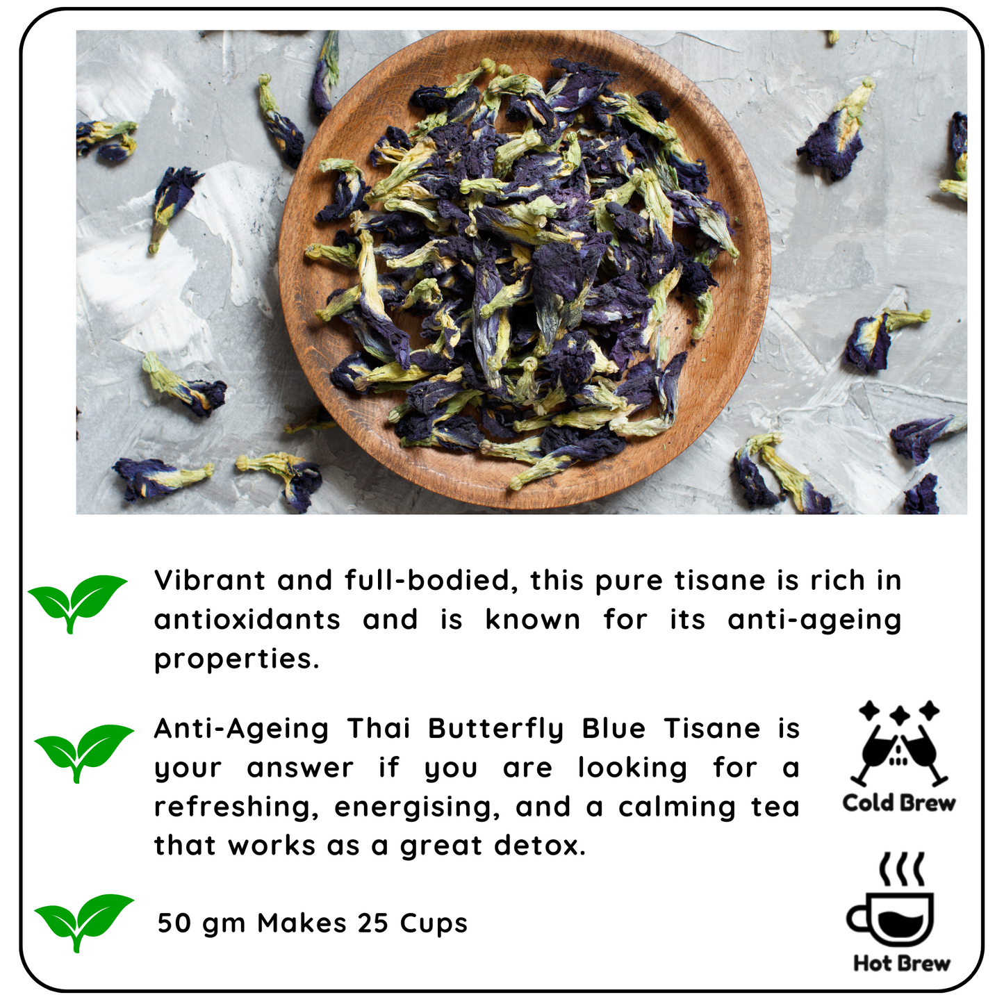 ANTI-AGEING Thai Butterfly Blue Tisane - A Magical and Colorful Drink - Radhikas Fine Teas and Whatnots