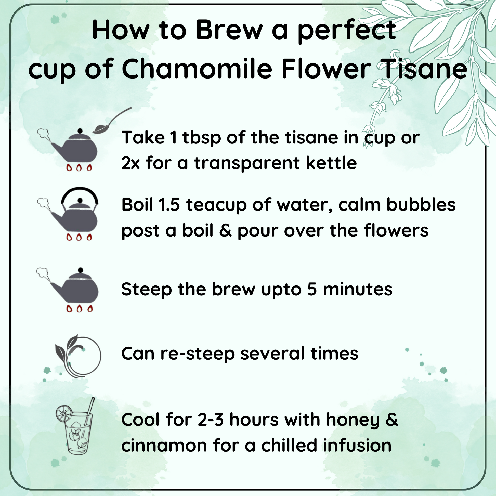 CALMING Chamomile Flower Decaf Tisane