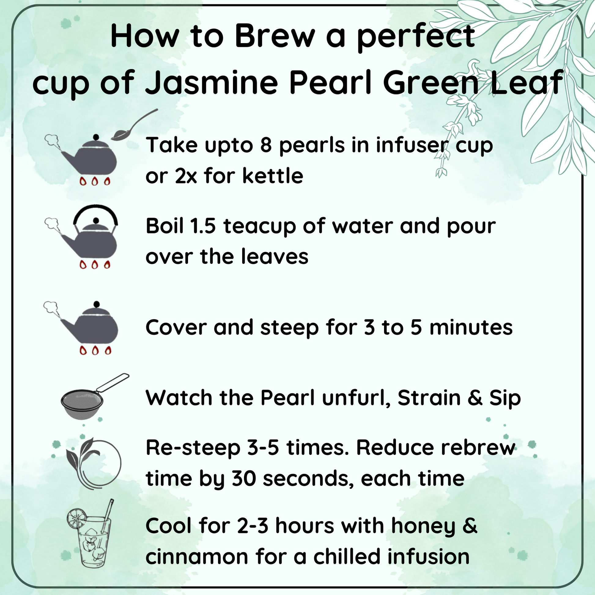 CALMING Jasmine Pearl Green Leaf