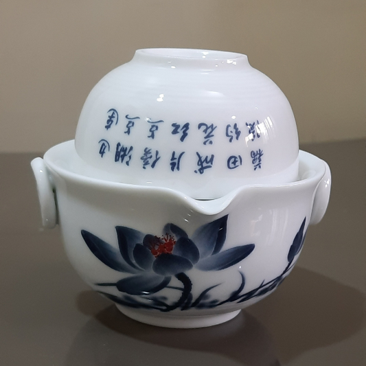 Double Brewing Set, Style Gaiwan Cum Sipping Cup - Tea brewing and sipping set all in one go - Radhikas Fine Teas and Whatnots