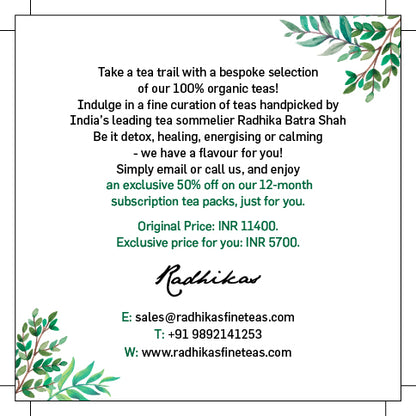 Gift Card - 12 Months of Fine Teas for Half the Price - Radhikas Fine Teas and Whatnots