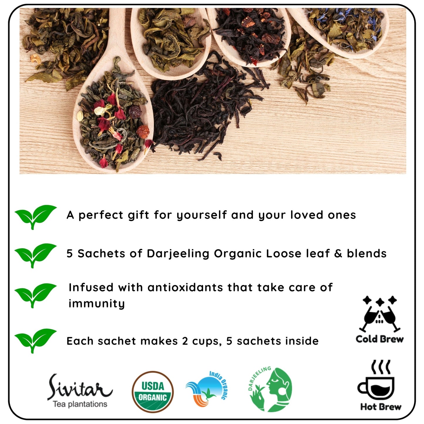 The Holiday (Sampler Pack) - The Benefits of Holiday Collection of Teas for Your Health and Mood - Radhikas Fine Teas and Whatnots