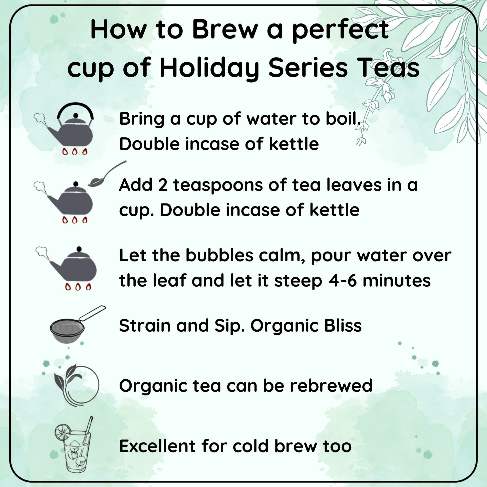 The Holiday Series - Wishing happiness in every brew, Makes 125 Cups - Radhikas Fine Teas and Whatnots 