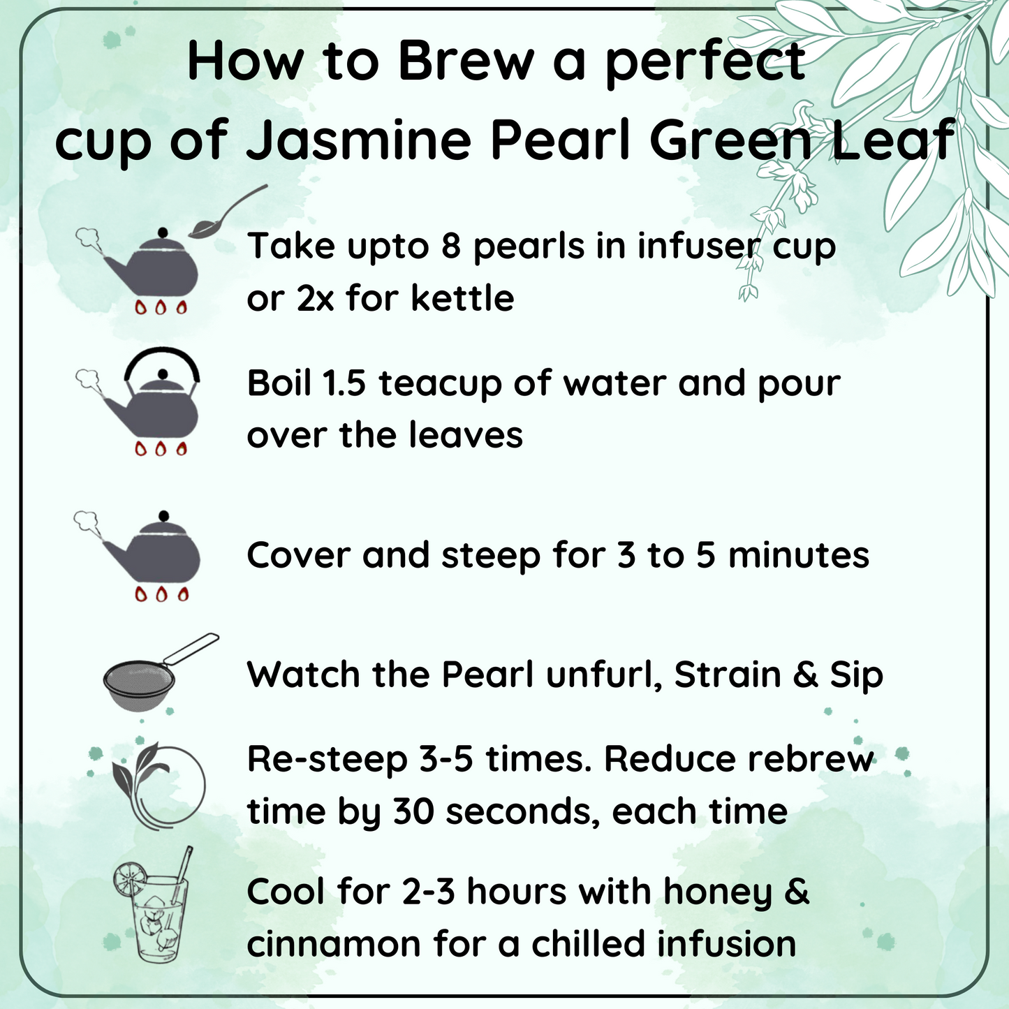 ANTI-AGEING China Jasmine Pearl Green Leaf - The Tea That Captivates and Charms - Radhikas Fine Teas and Whatnots 