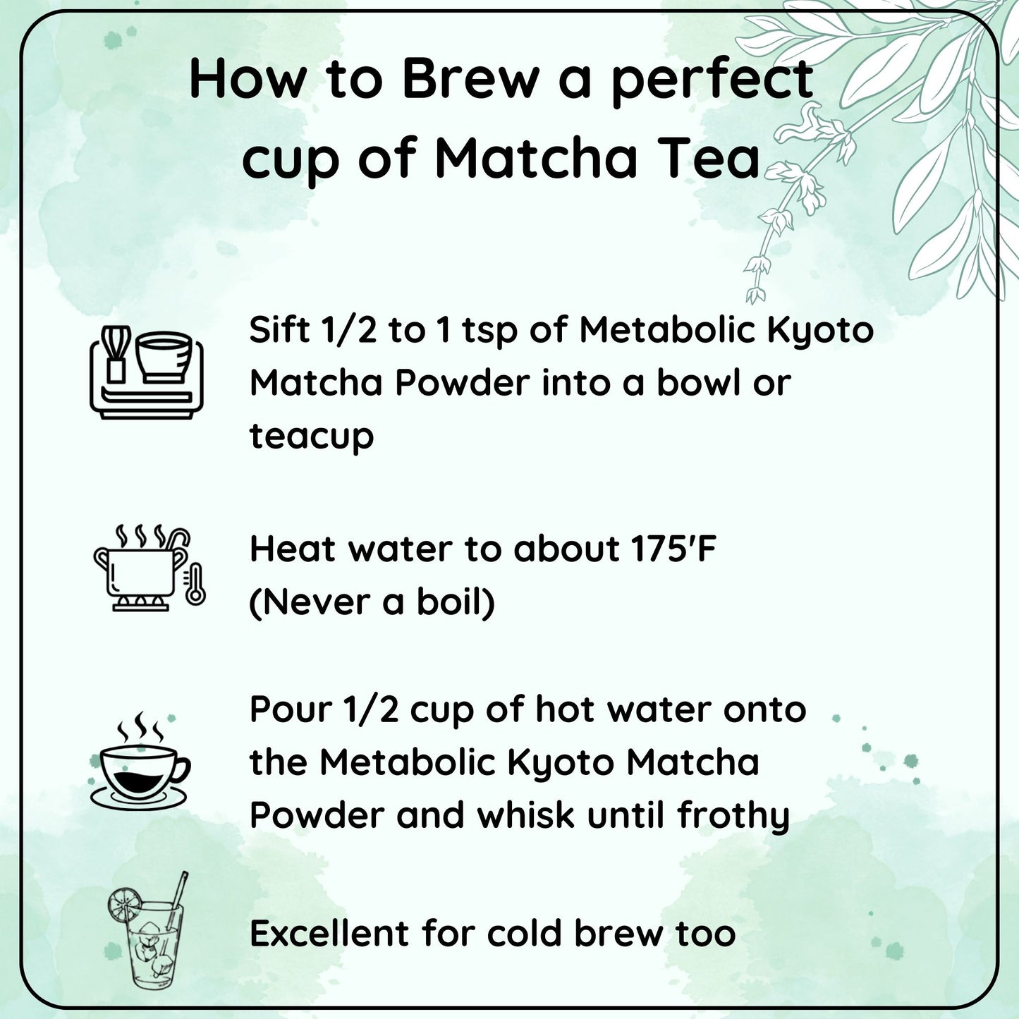 METABOLIC Kyoto Matcha - Unleash Your Energy and Boost Your Wellness - Radhikas Fine Teas and Whatnots 