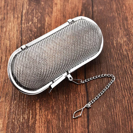 Oval Shape Steel Tea Strainer - The Best Way to Enjoy Your Tea - Radhikas Fine Teas and Whatnots