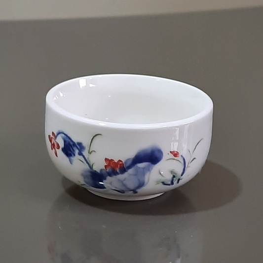 Tea Shots Dumpling Cup Floral Print - Enjoy Tea Shots in a Floral Cup - Radhikas Fine Teas and Whatnots
