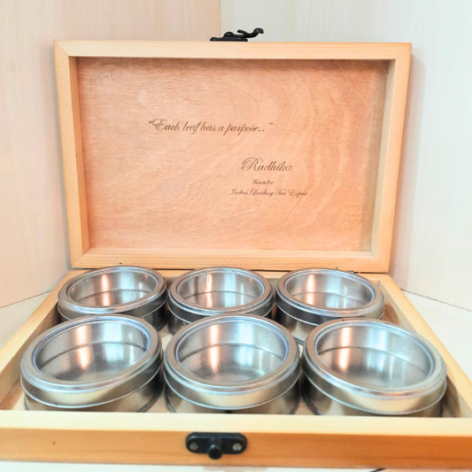 Wooden Tea Tin Box - A Rustic and Elegant Accessory for Your Tea Collection - Radhikas Fine Teas and Whatnots