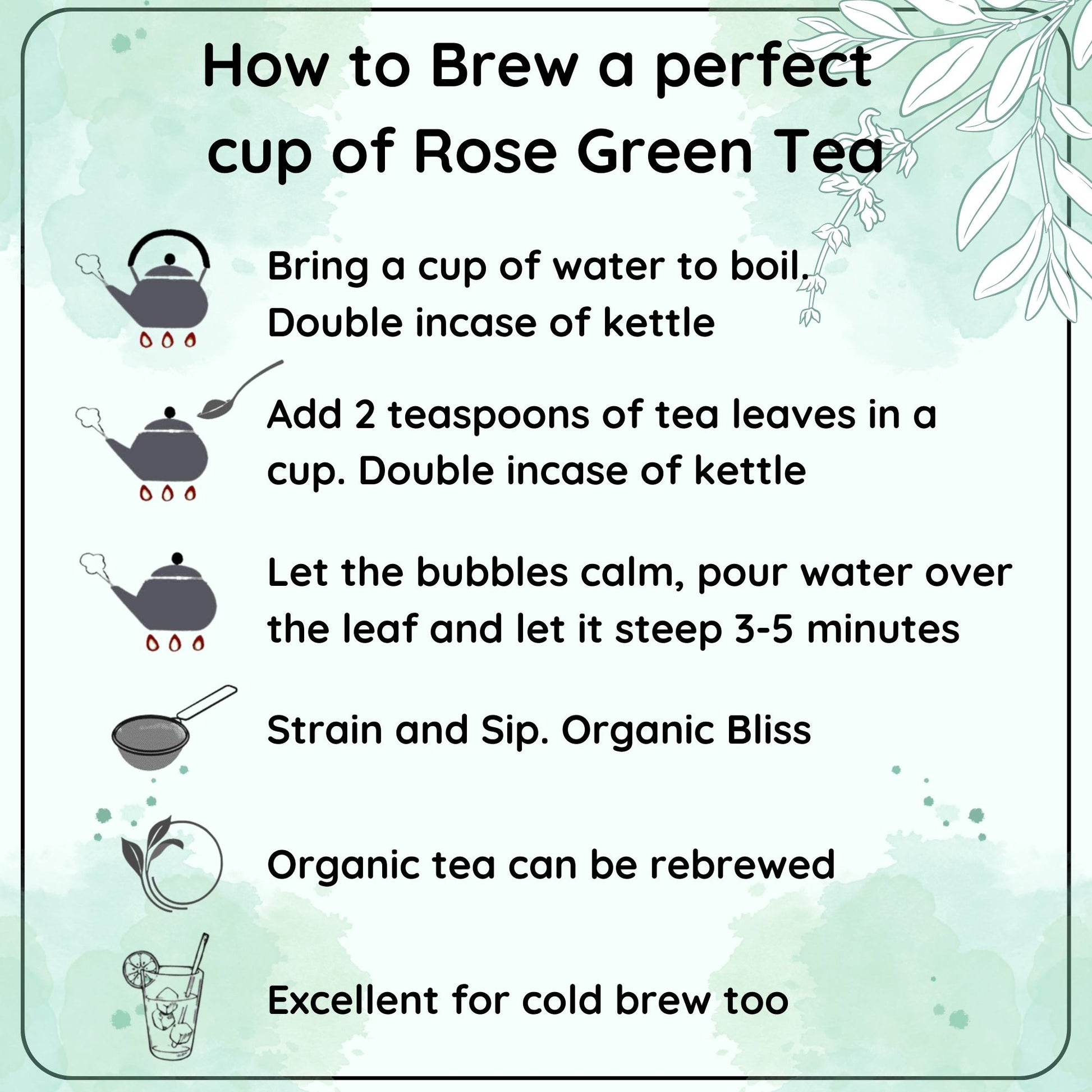 BEAUTEA Green Rose - How to Make Beautea Green Rose Tea with Organic Darjeeling Leaves and Rose Petals - Radhikas Fine Teas and Whatnots
