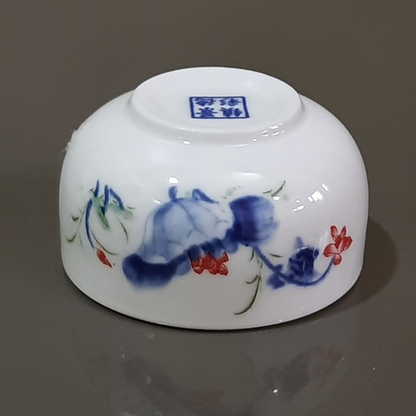 Tea Shots Dumpling Cup Floral Print - Enjoy Tea Shots in a Floral Cup - Radhikas Fine Teas and Whatnots